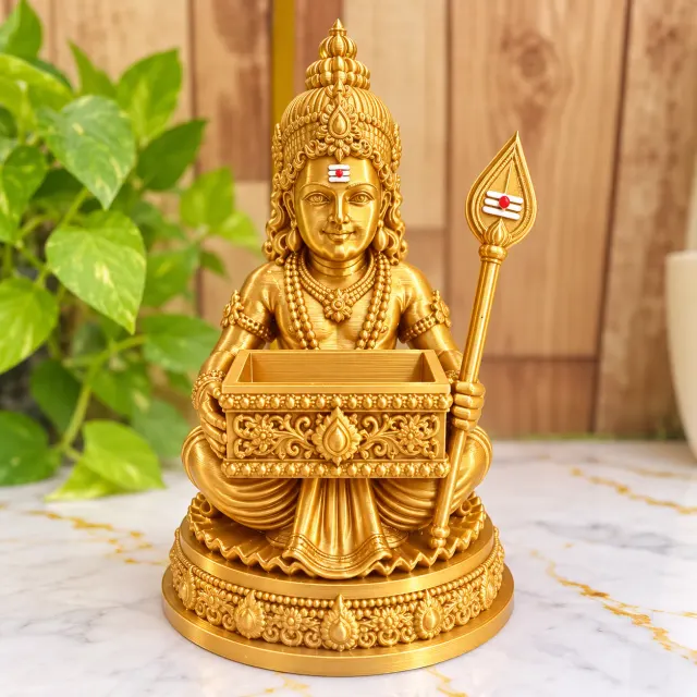 Lord Murugan Vibhoothi & Kunkumam Holder – 3D Printed Sacred Ash Box for Home, Office & Gifting