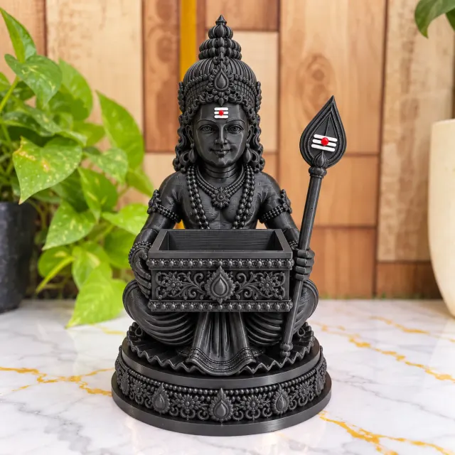Lord Murugan Vibhoothi & Kunkumam Holder – 3D Printed Sacred Ash Box for Home, Office & Gifting