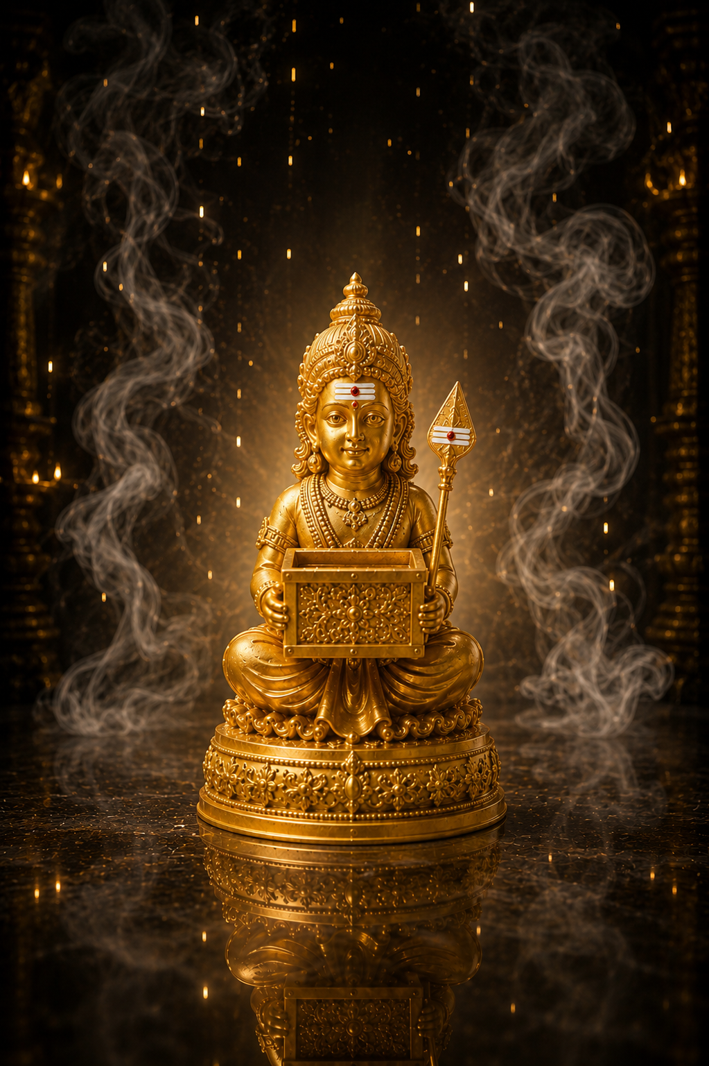Murugan Vibhoothi Holder – Holy Ash Container for Pooja