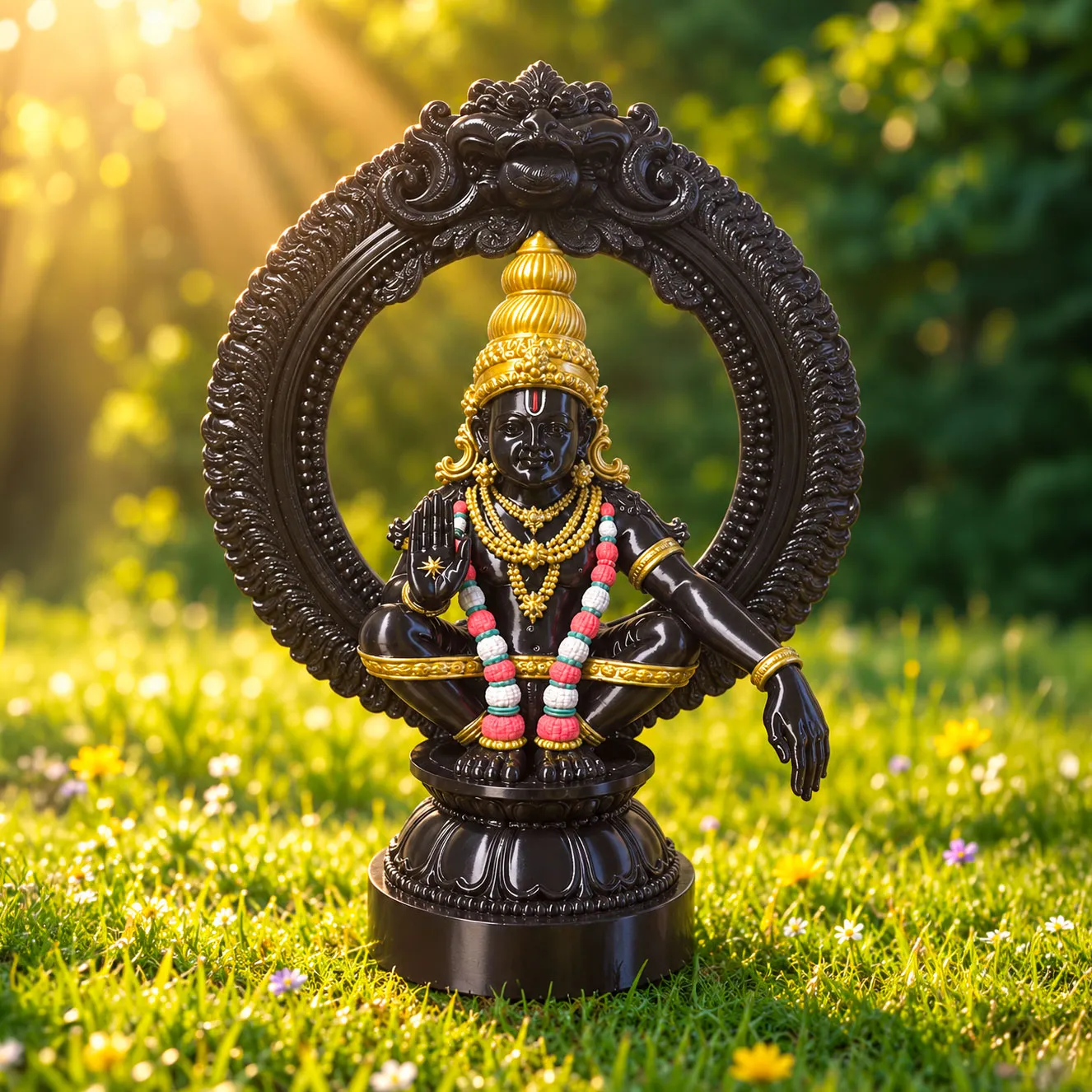 Lord Ayyappan Idol – 3D Printed Swamy Ayyappa Idol for Pooja Room, Home, Office & Car Dashboard — God Idols, view 2